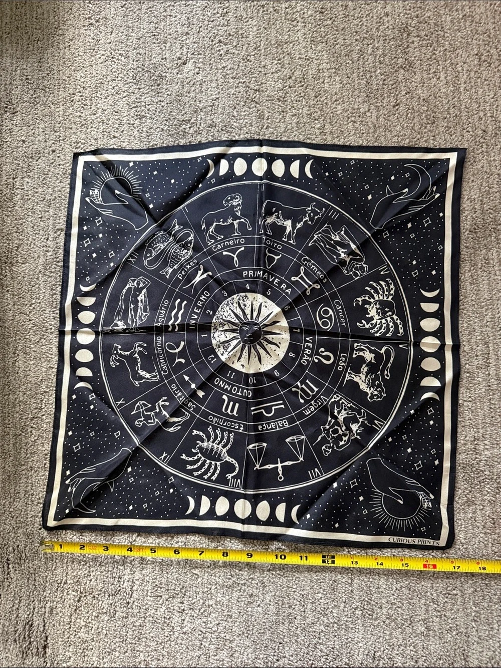Killstar Black and Cream Zodiac Scarf Wrap